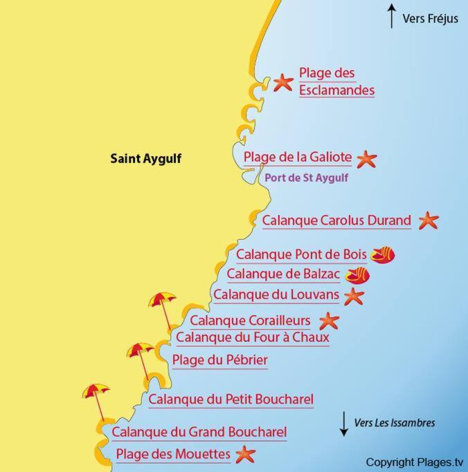 Appartement L'Evasion, Vue Mer, Plages A Pied Fréjus Εξωτερικό φωτογραφία